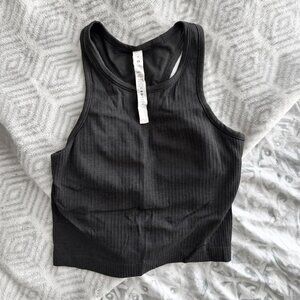 Lululemon Black Ebb to Street Cropped Racerback Tank Top - Size 4
